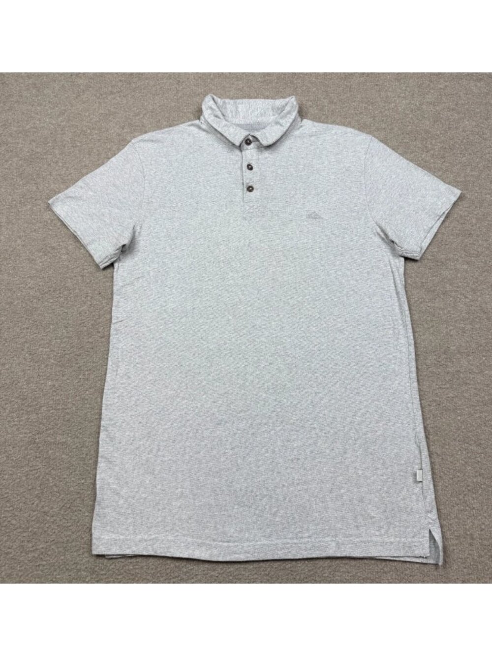 Quiksilver Polo Shirt Men's Size M Gray Short Sleeve Collar Surfer Preppy Slim